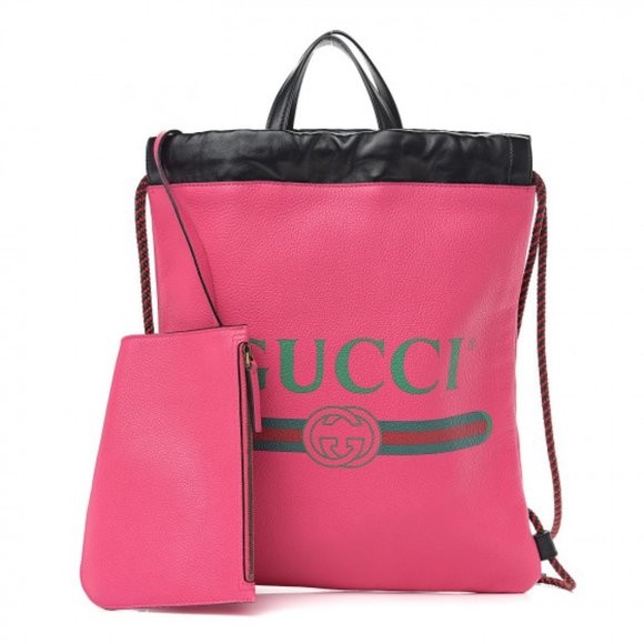 Gucci 2018 Leather Drawstring Backpack in Pink NEW WITH DUSTBAG main image 6
